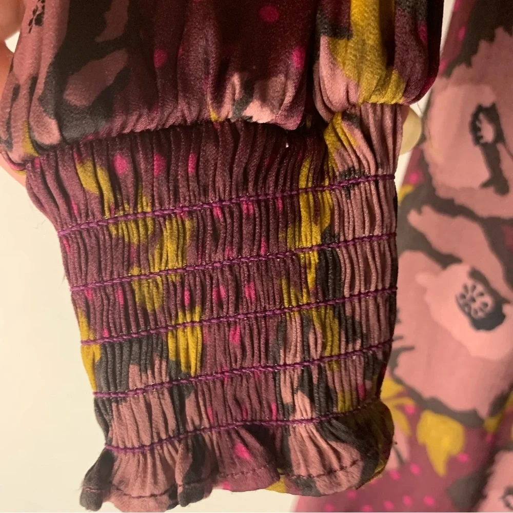 Free People Women’s Morning Light Floral Print Ruched Dress Size 2! - Picture 8 of 13